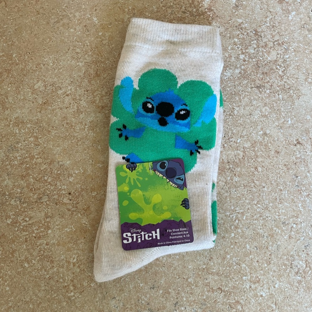 Disney Stitch Green clover socks